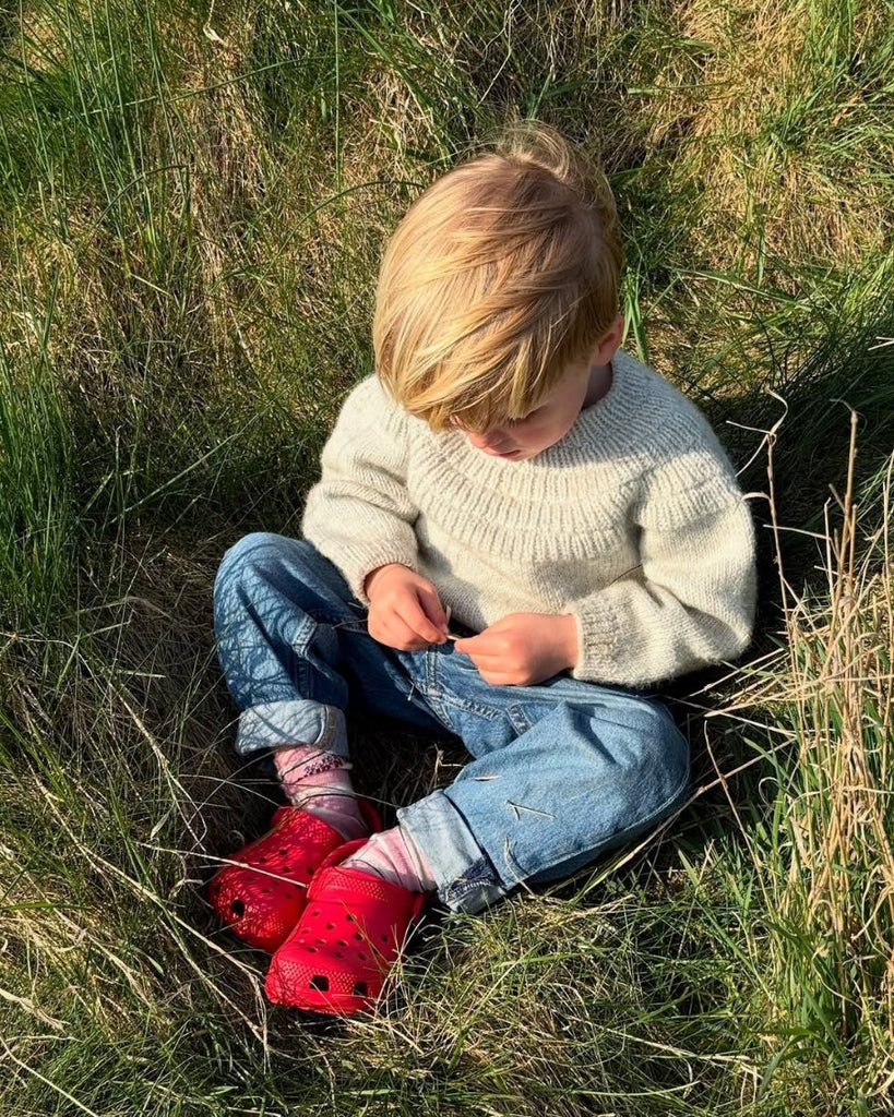 Dreng med grå Ankers Trøje