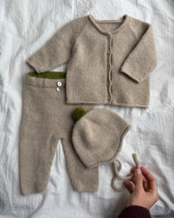 Beige Cleo Baby Set med grønne detaljer