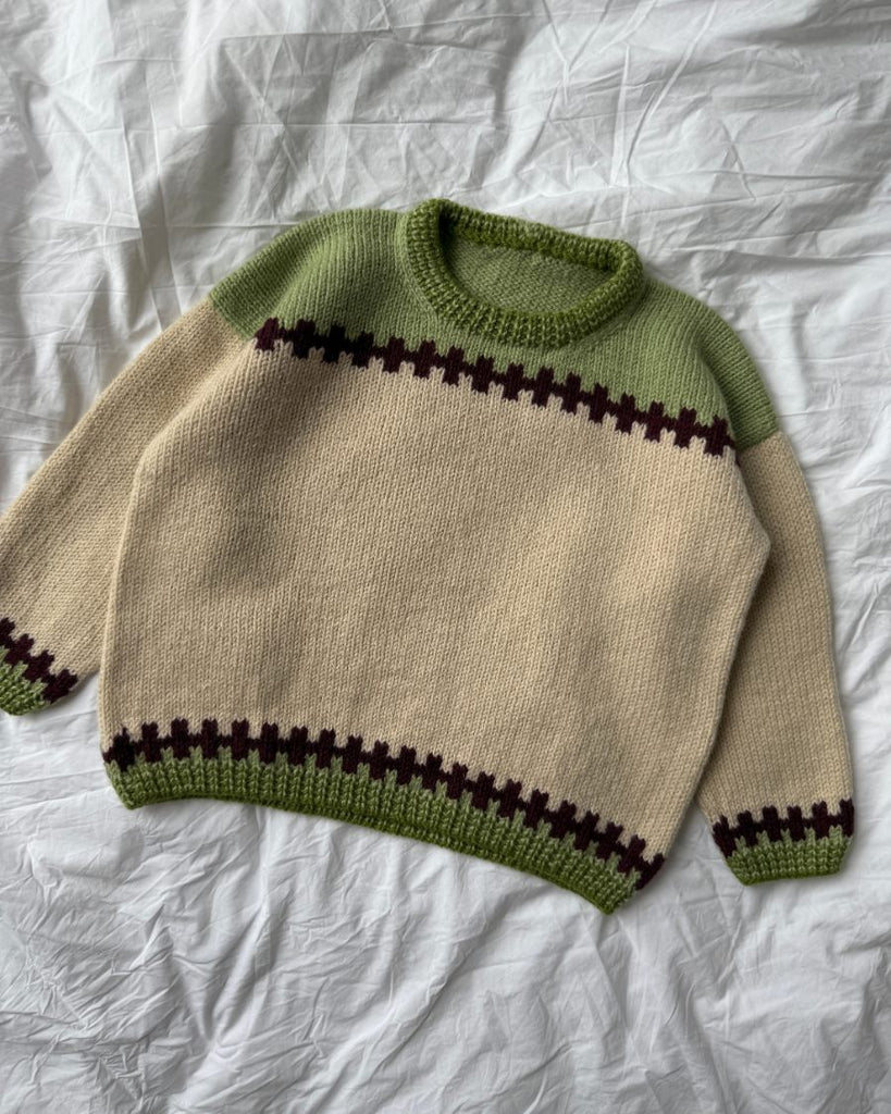 Grøn og hvid Cross Sweater Junior