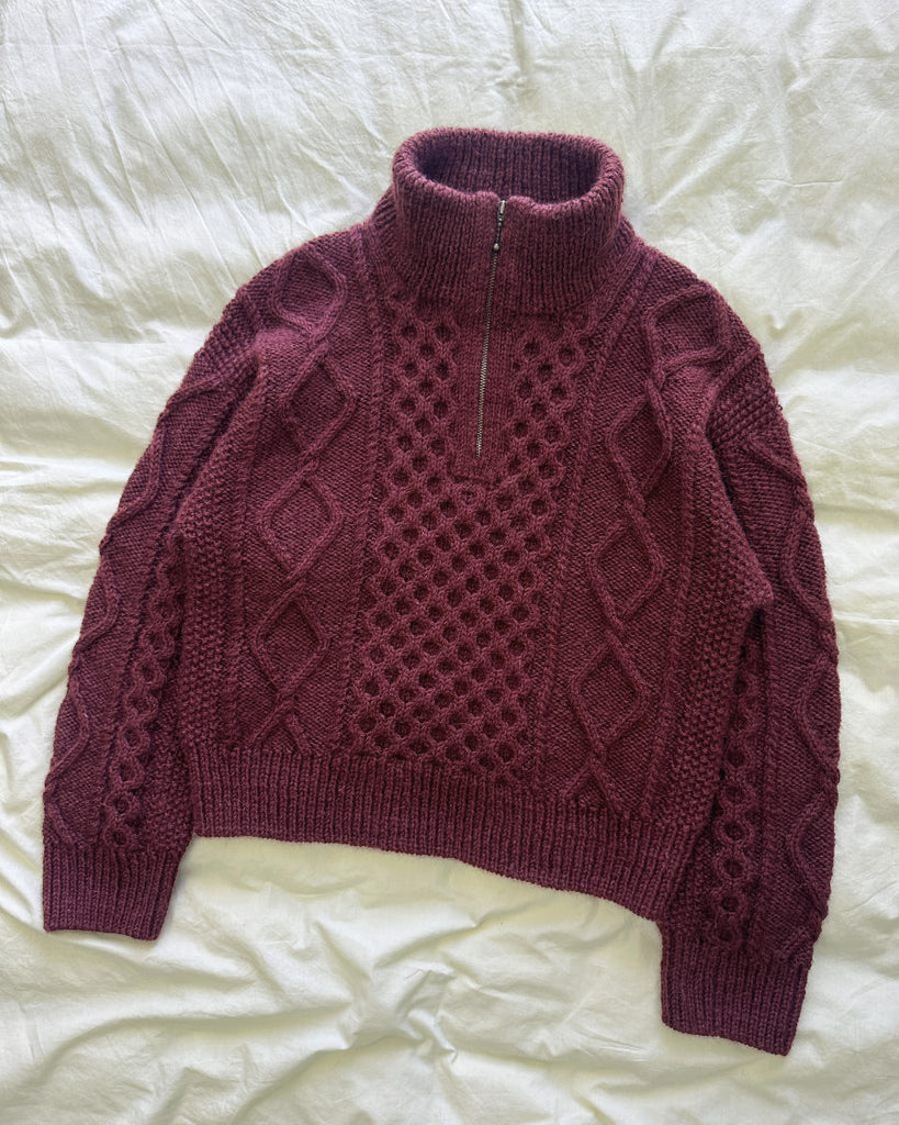 Liggebillede af bordeaux Dagmar Zipper Sweater