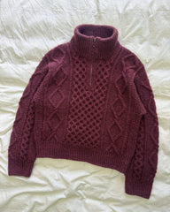 Liggebillede af bordeaux Dagmar Zipper Sweater