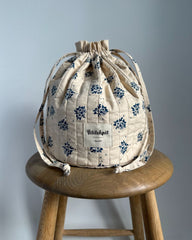 Get Your Knit Together Bag - Midnight Blue Flower