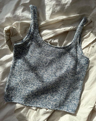 Liggende blåmeleret June Top