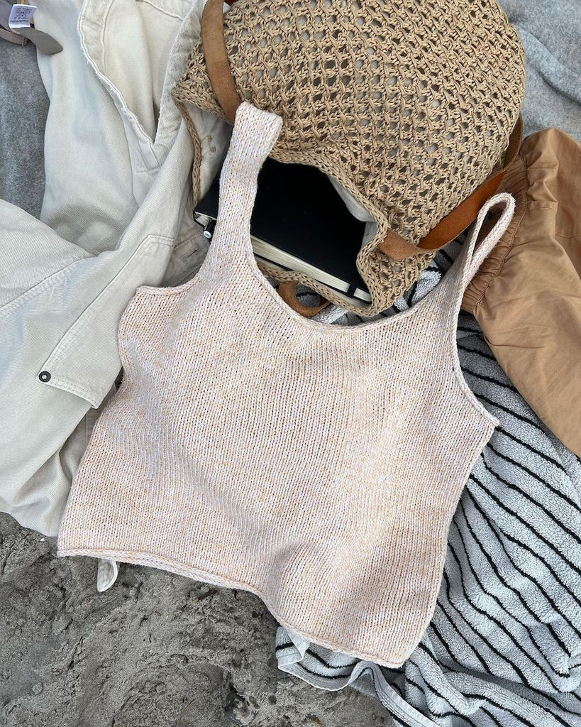 Liggende hvidmeleret June Top