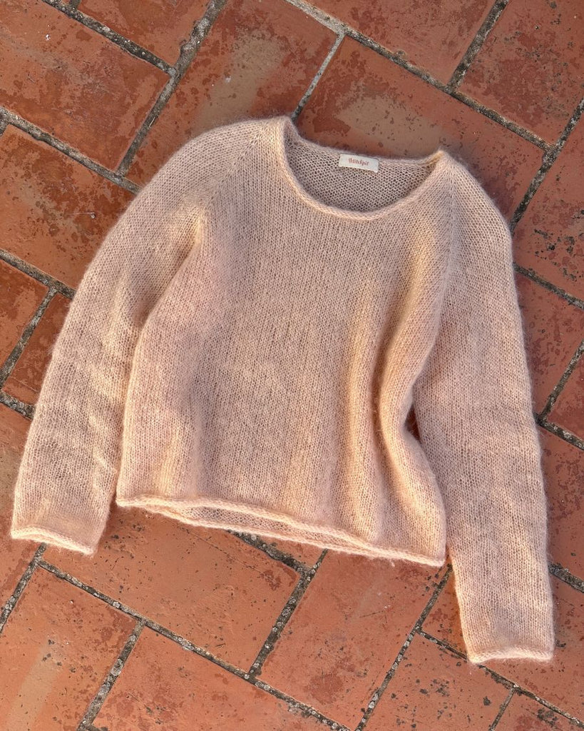 Liggende ferskenfarvet Kumulus Bluse O-neck