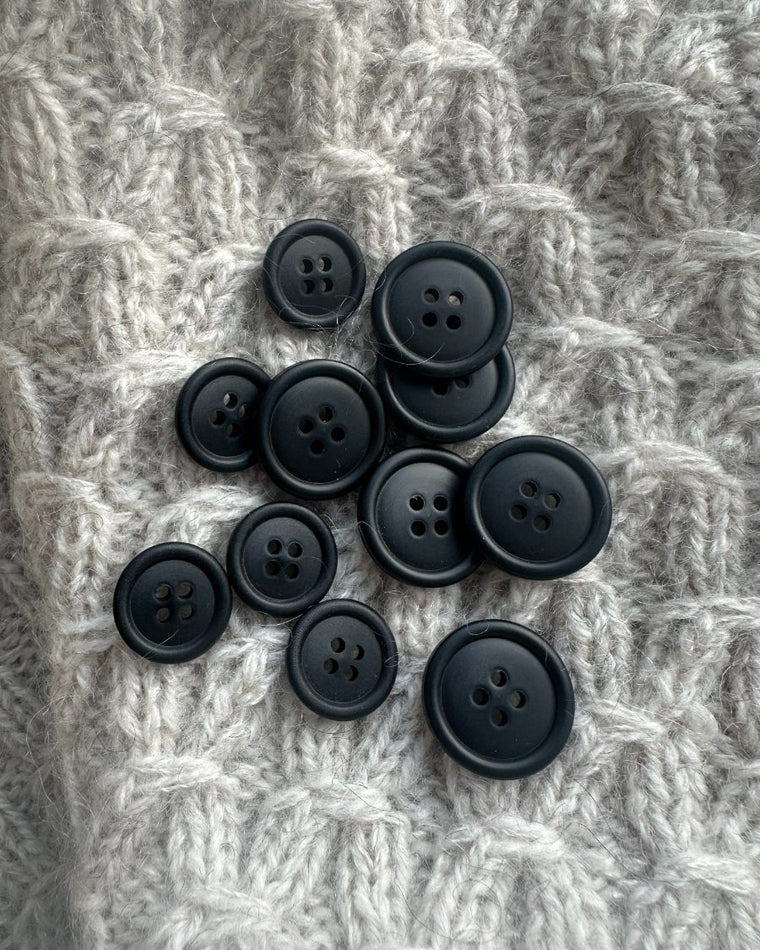 Galalith buttons Ø23 mm - Black - 4 pcs