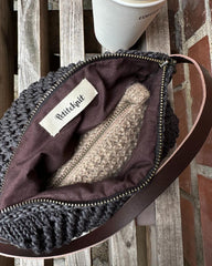 Mørk florence bag med læderrem