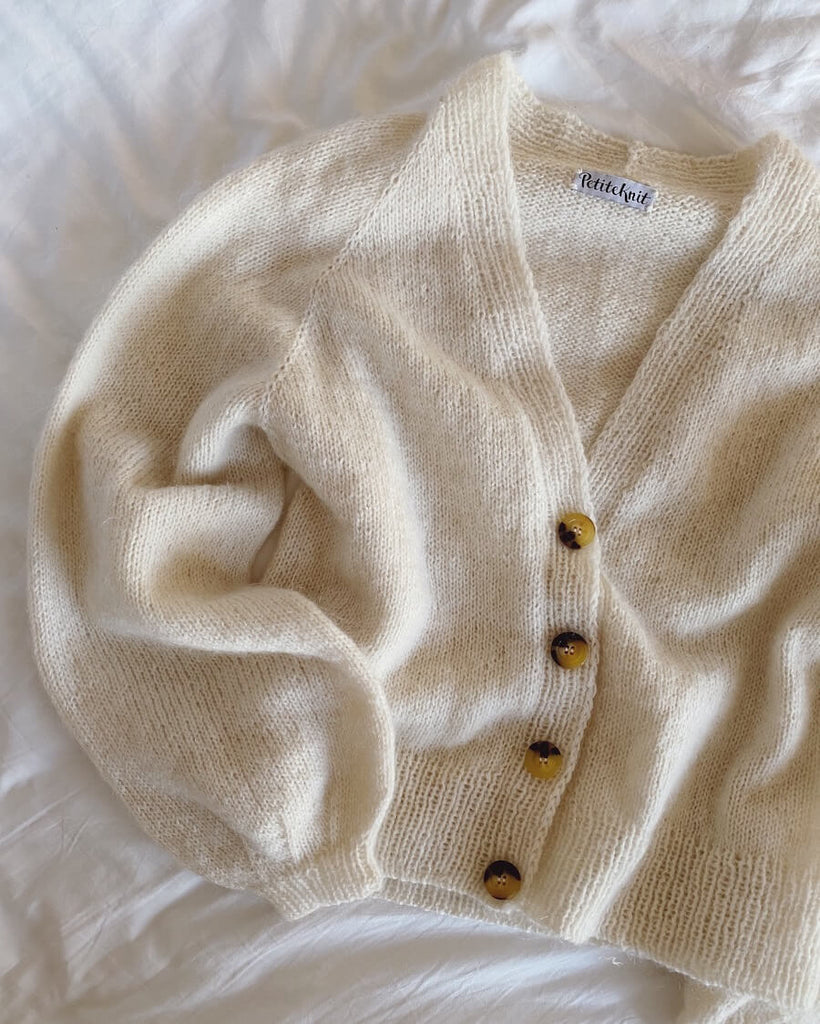 Liggende hvid Balloncardigan
