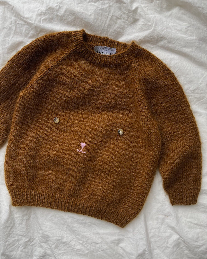 Liggende brun Bamsesweater