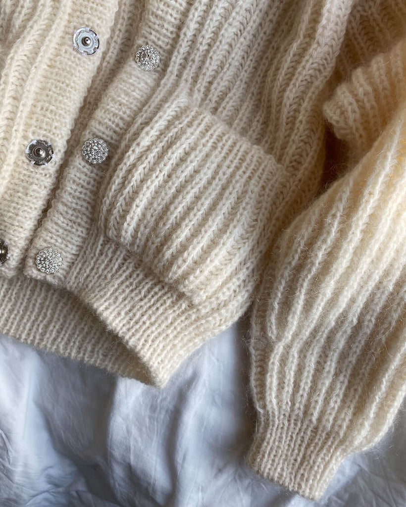 Detaljebillede af hvid September Jakke