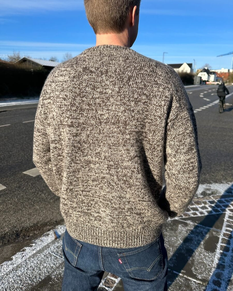 Mand iført brun Melange Sweater Man