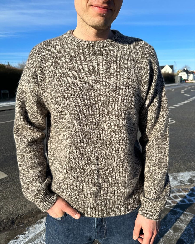 Mand iført brun Melange Sweater Man