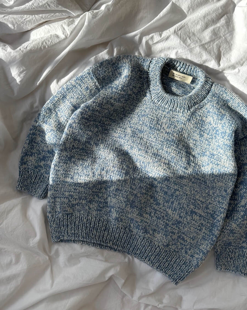 Liggebillede af lyseblå Melange Sweater Junior