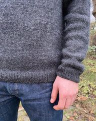 Closeup af koksgrå Hanstholm Sweater