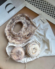 Knitter's string bag med med garn i