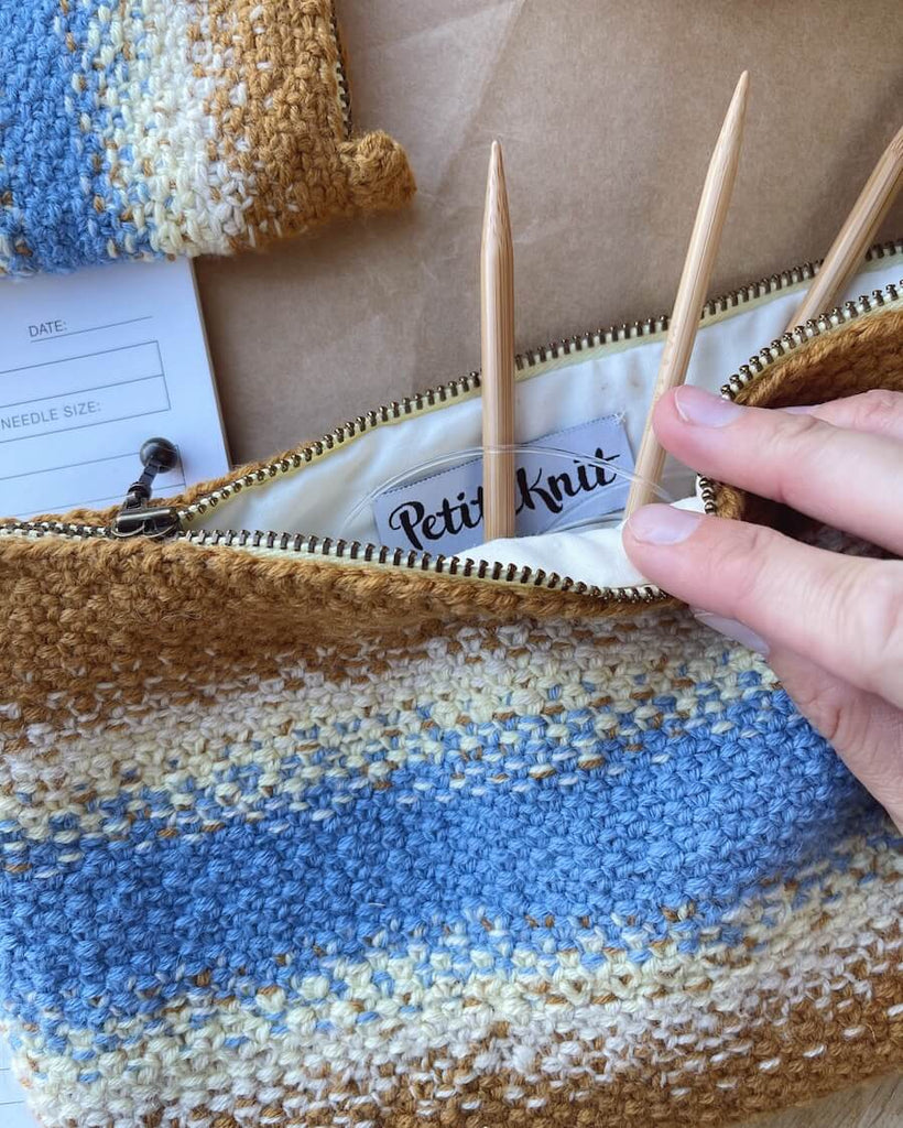 Technicolor Purse i blå og brunlige nuancer