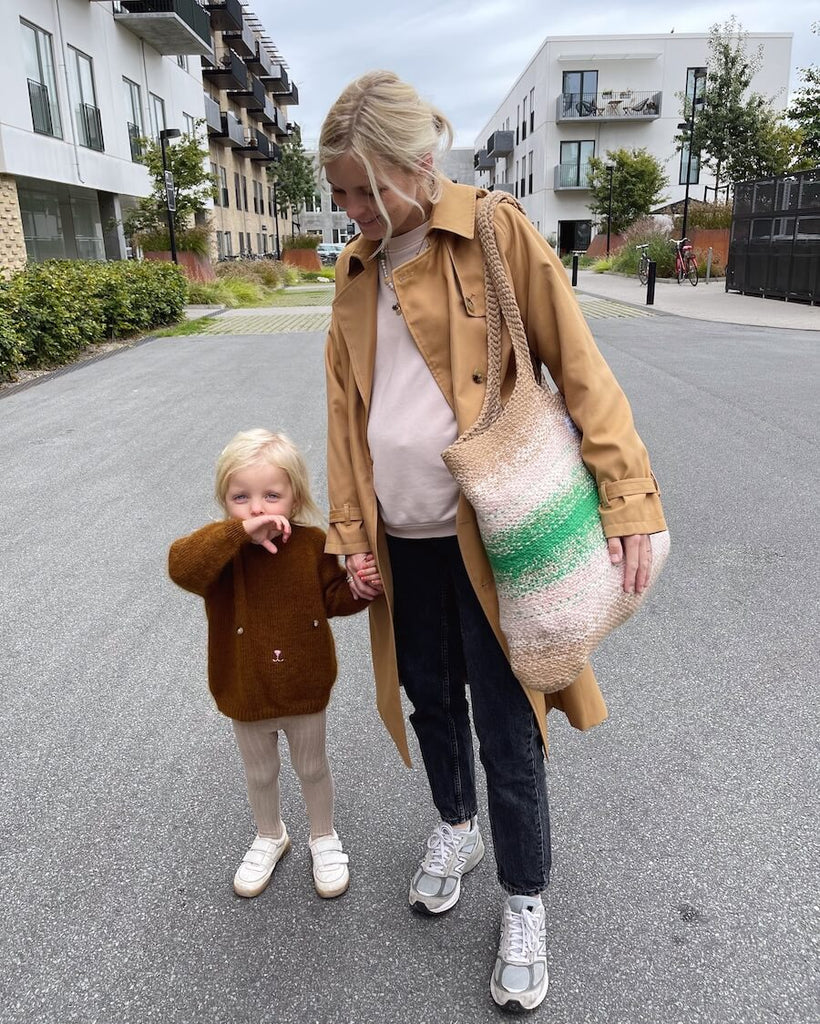 Grøn og beige Technicolor Shopper