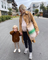 Grøn og beige Technicolor Shopper