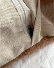 Close up af bagbeklædning med lynlås 40x60 cm