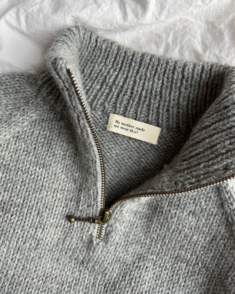 Detaljebillede af lysegrå Zipper Sweater Light - Junior