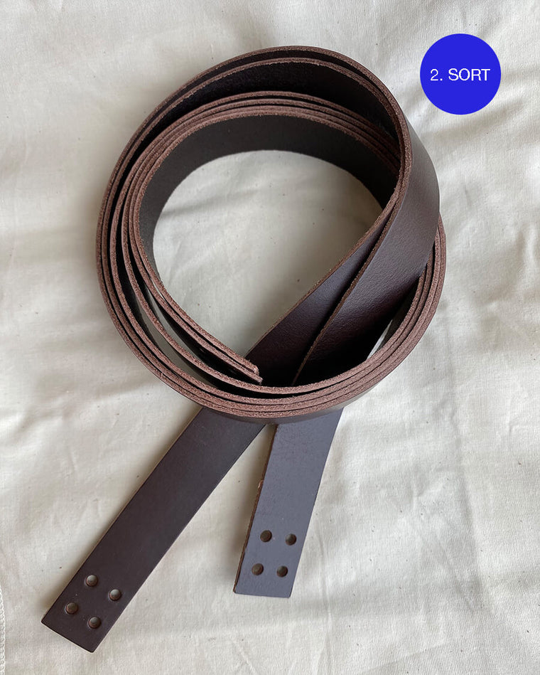 Seconds - Leather straps for French Market Bag - Dark brown