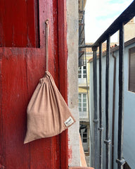 Knitter's String Bag - Praline Seersucker
