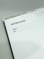 Close up af 2. sorterings  knitting notes bullet A5 