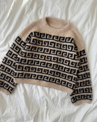 Beige og sort Athene Sweater liggende
