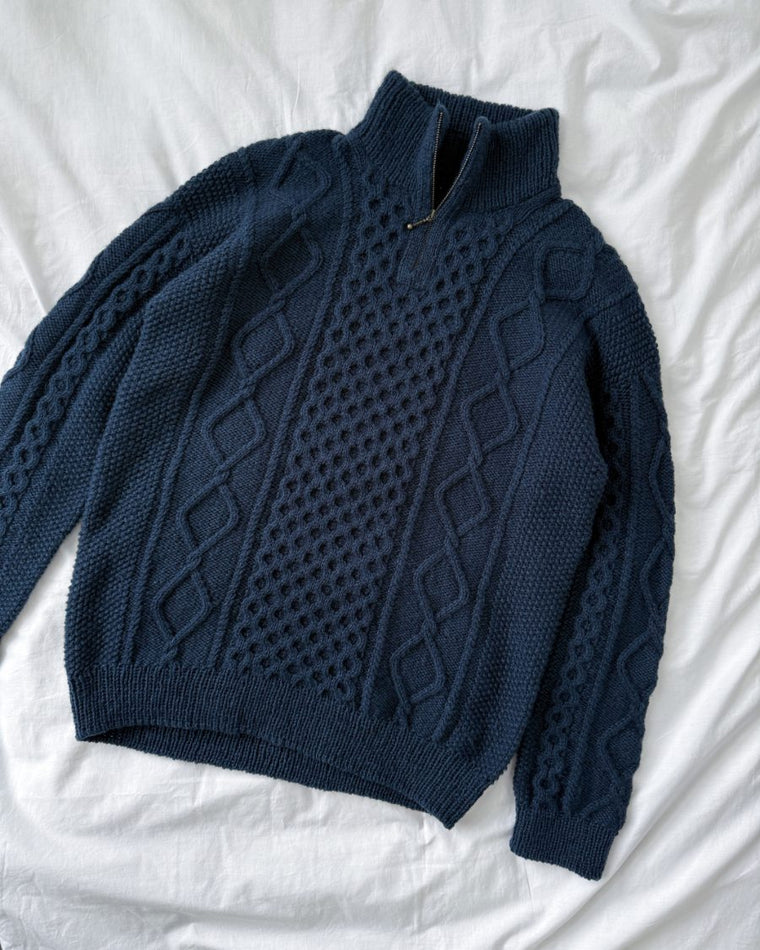 Mand iført brunmeleret Dagmar Zipper Sweater Man