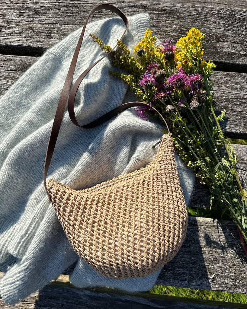 Lining for round bottom bag - circumference 58 cm - Natural