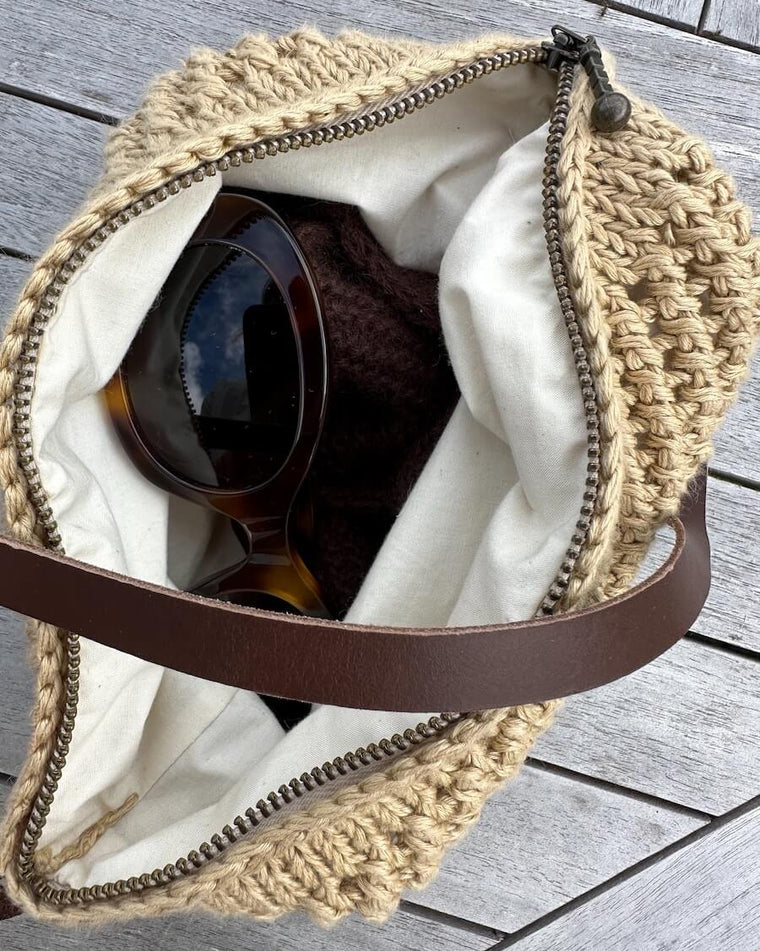 UDENLANDSKE FORHANDLERE Lining for round bottom bag - circumference 48 cm - Natural - Wholesale