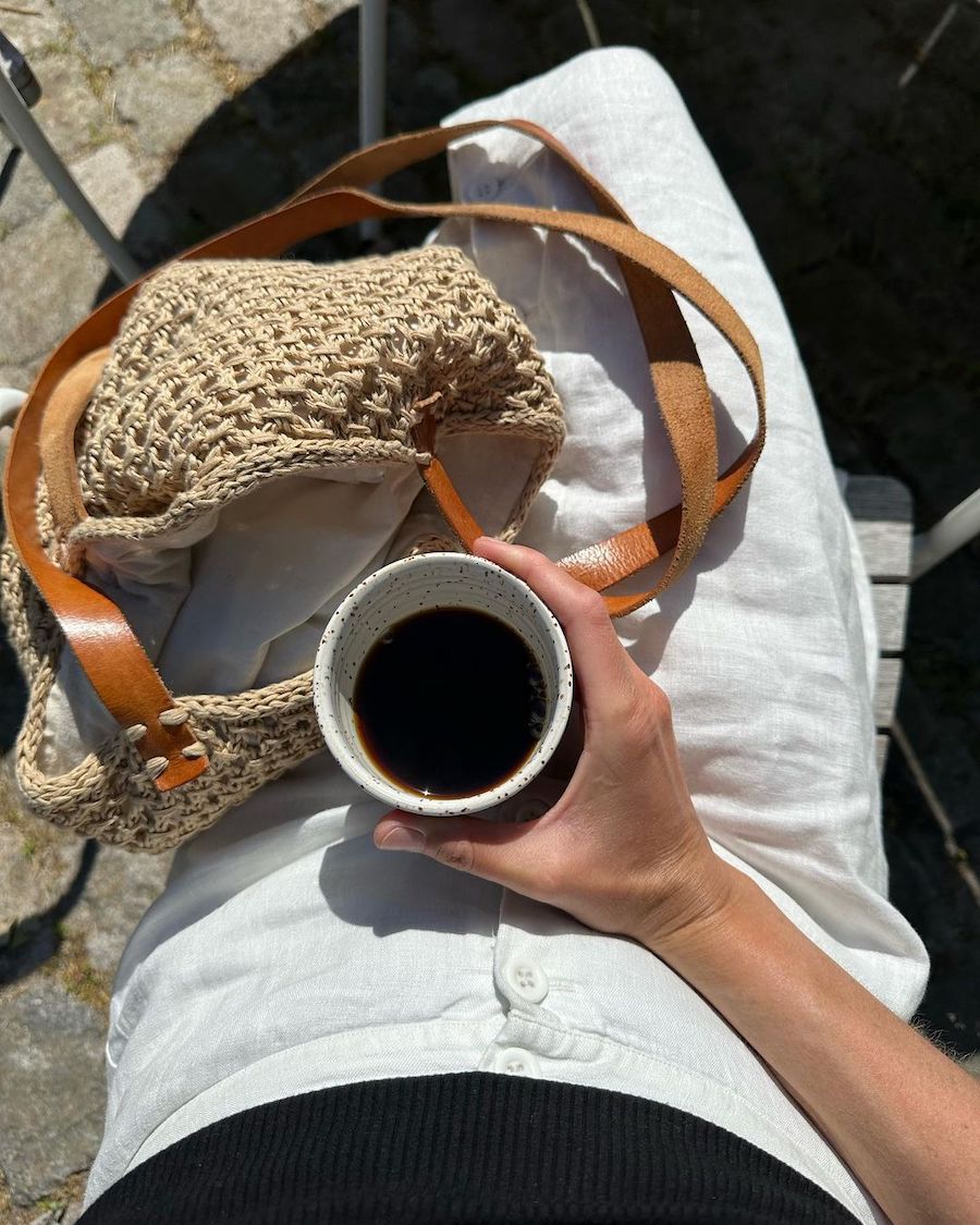 Leather straps for French Market Bag Dark brown PetiteKnit