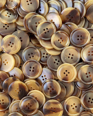 Galalith buttons Ø25 mm - Dark brown - 6 pcs