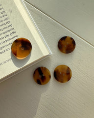 2-hole galalith buttons Ø25 mm - Dark brown - 4 pcs