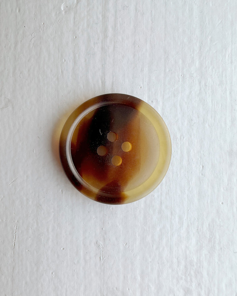 Galalith button Ø25 mm - Dark brown - 1 pc