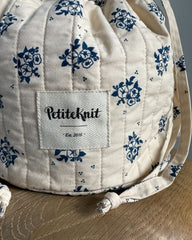 Get Your Knit Together Bag - Midnight Blue Flower