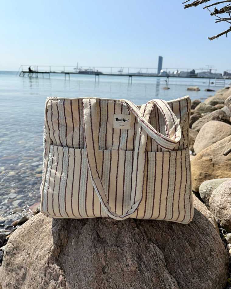 Knitter's Bag - Seersucker Twin Stripe