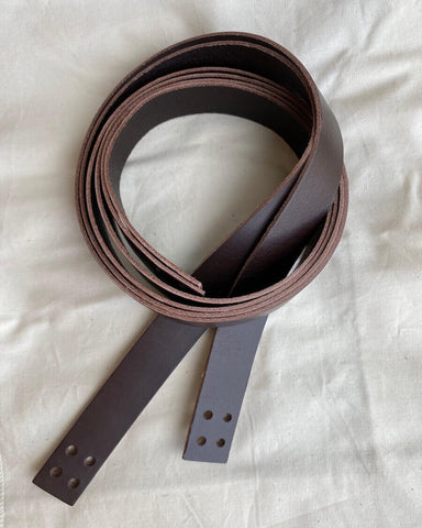 UDENLANDSKE FORHANDLERE Leather straps for French Market Bag - Dark brown - Wholesale