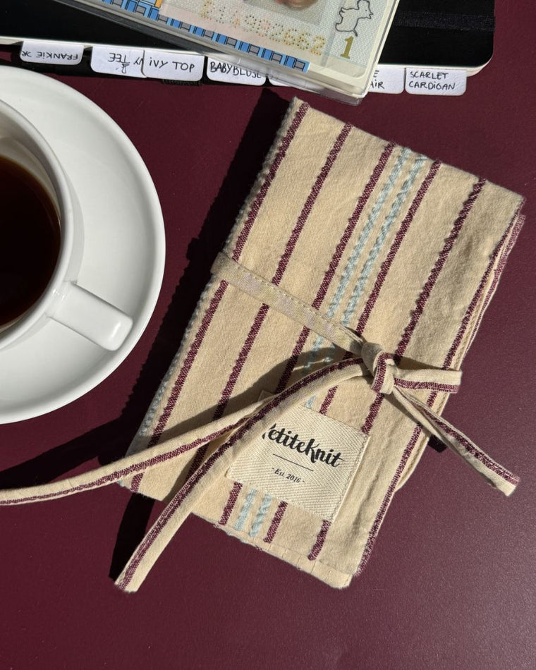 Knitter's Needle Case - To Go - Seersucker Twin Stripe