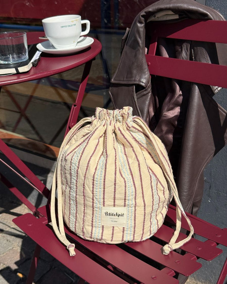 Knitter's Project Bag - Seersucker Twin Stripe