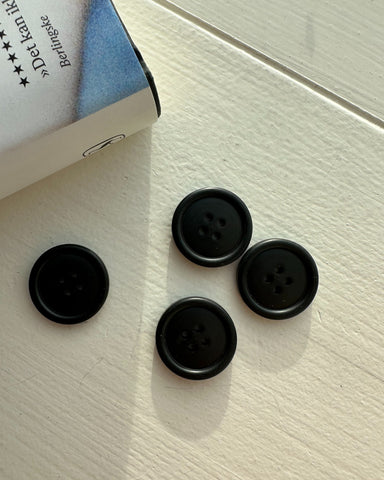 Galalith buttons Ø23 mm - Black - 4 pcs