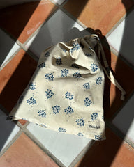 Knitter's String Bag - Midnight Blue Flower