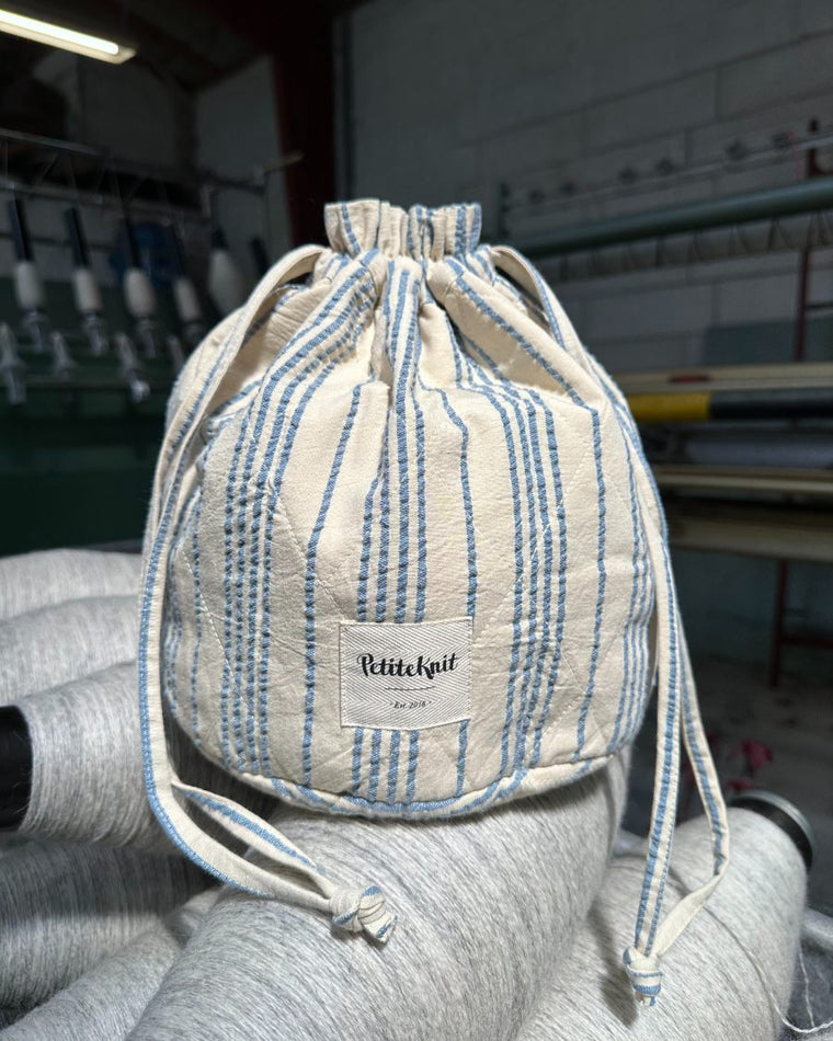 Knitter's Project Bag - Striped Seersucker