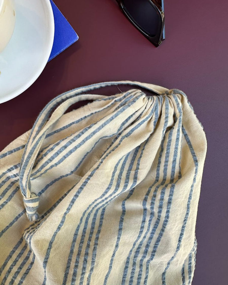 Knitter's String Bag - Striped Seersucker