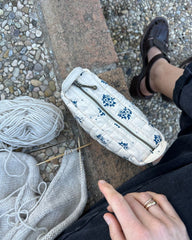 Knitter's Tool Clutch - Midnight Blue Flower