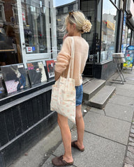 Knit To Go Tote Bag - Apricot Flower