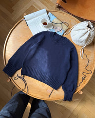 Procesbillede af blå Vega Sweater 