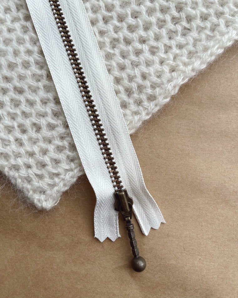 Zipper 14 cm - Mother of pearl - Wholesale