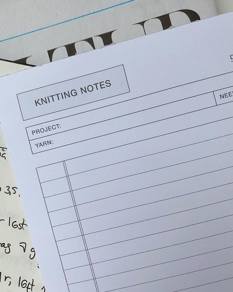 "Knitting Notes" - A5 Block