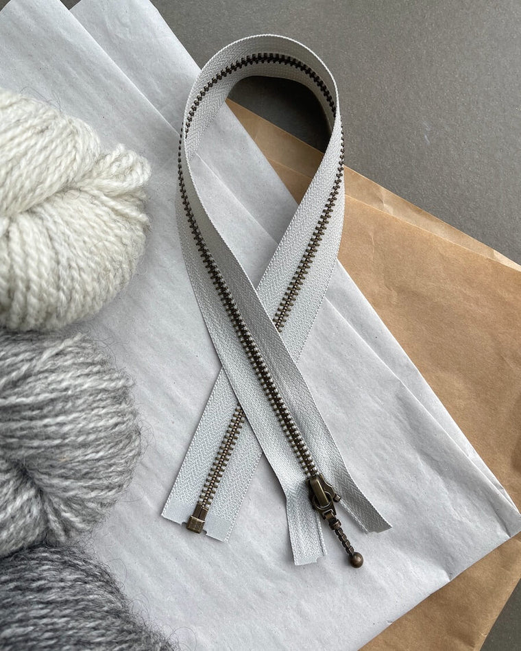 Zipper 45 cm - Cement - Wholesale